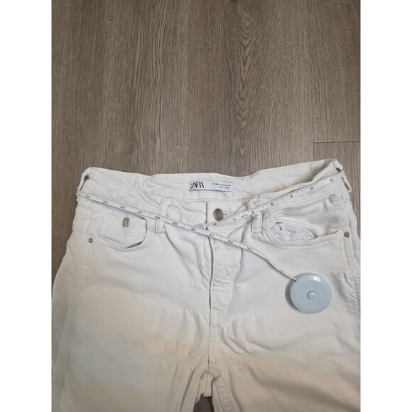 Zara Womens White Denim Raw Hem Ankle Jeans, Size 6 - Picture 5 of 13